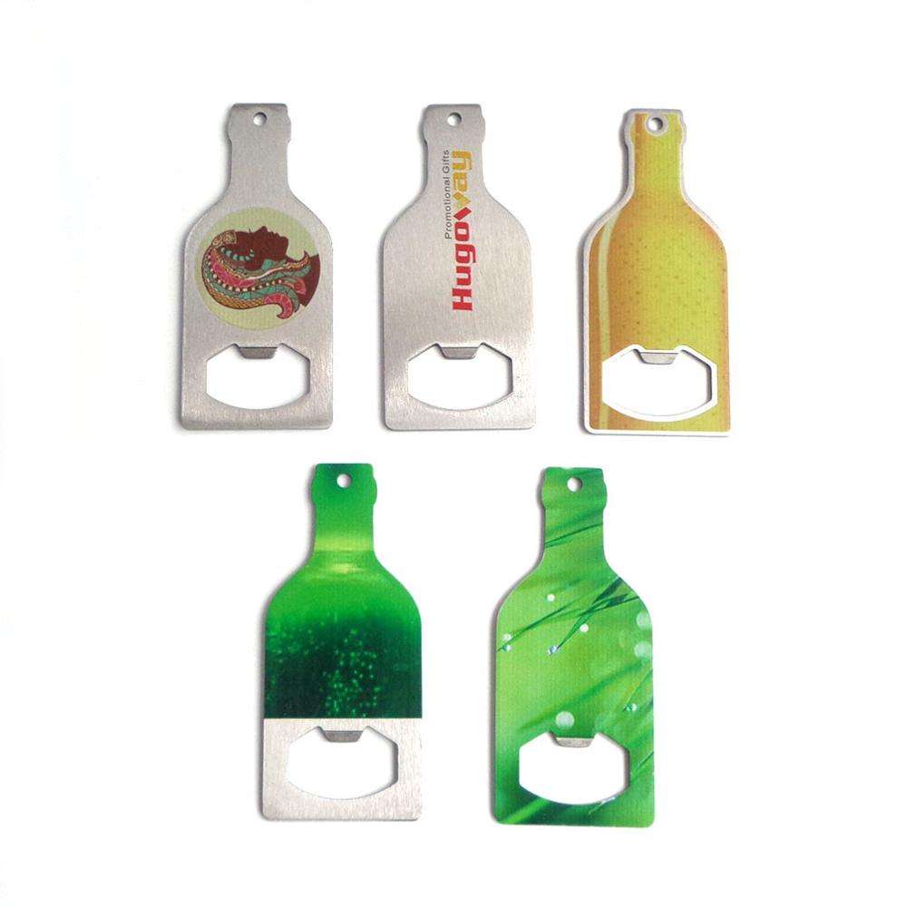 Oem Design Pembuka Botol Bir Bentuk Tersuai Pembuka Botol Keluli Tahan Karat Satu Sebelah Logo Tersuai