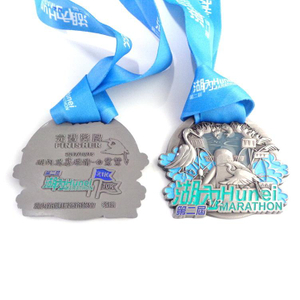 Zink Aloi Enamel Peringatan Sukan Marathon Larian Cenderamata Pingat Anugerah Logam Emas dengan Logo 3d