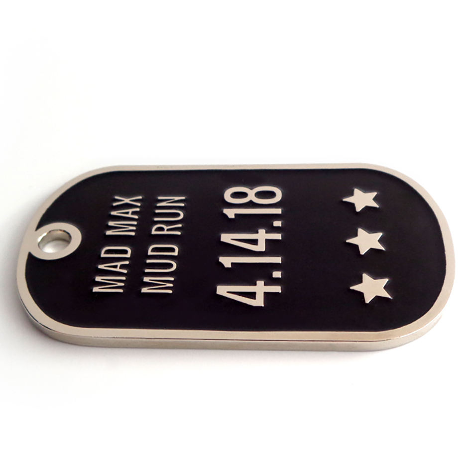 2023 Produk Tersuai Berkualiti Tinggi Black Metal 3d Dog Tag