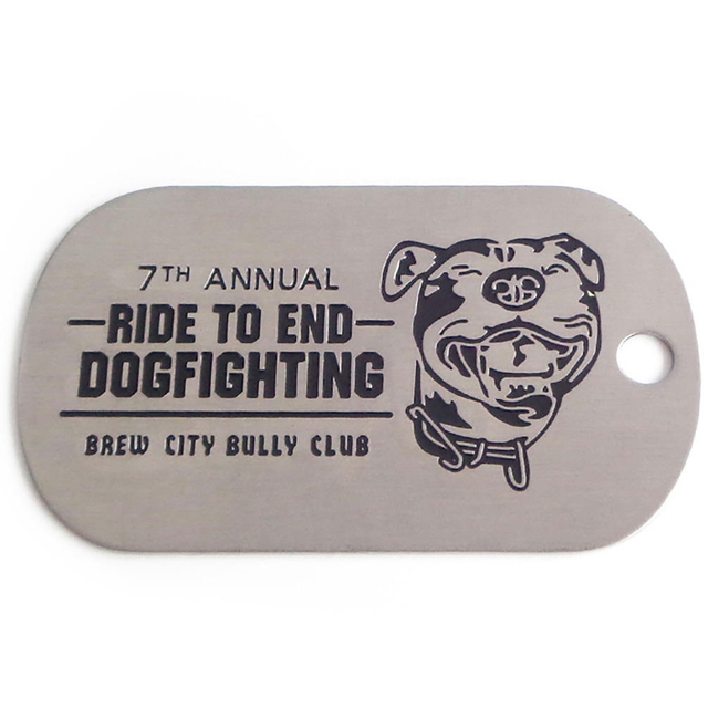 Fesyen kosong logam keluli tahan karat logo terukir sublimasi mewah kalung dogtag tersuai dengan rantai bola