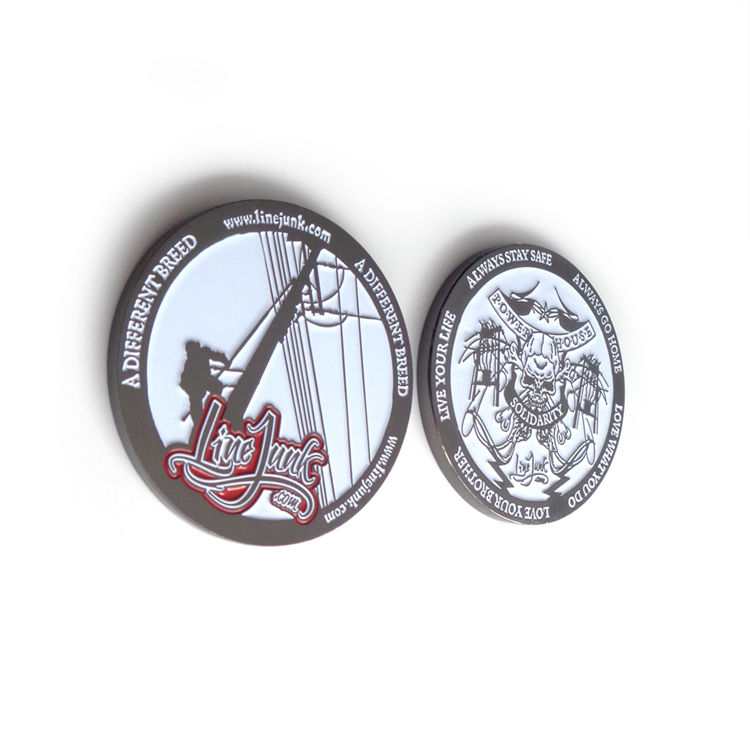 Harga Murah Brass Custom Logo Colorful Double Coin Blank Engravable Challenge Coin