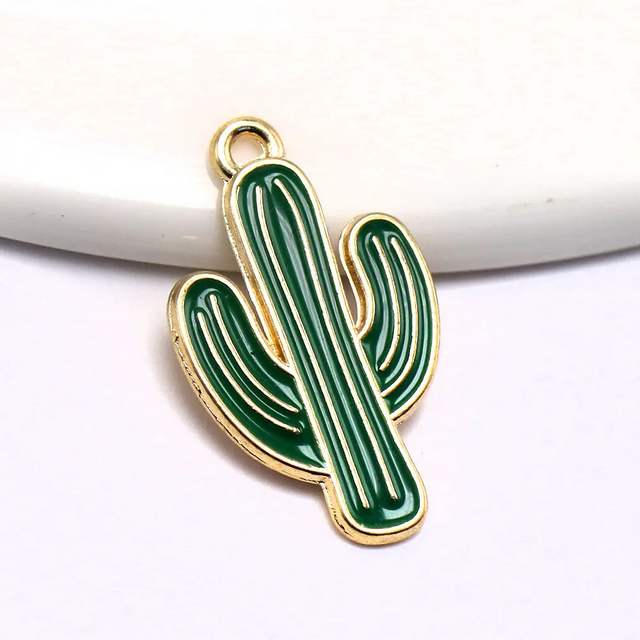 Borong Logo Tersuai Metal Plant Key Chain Cactus Keychains