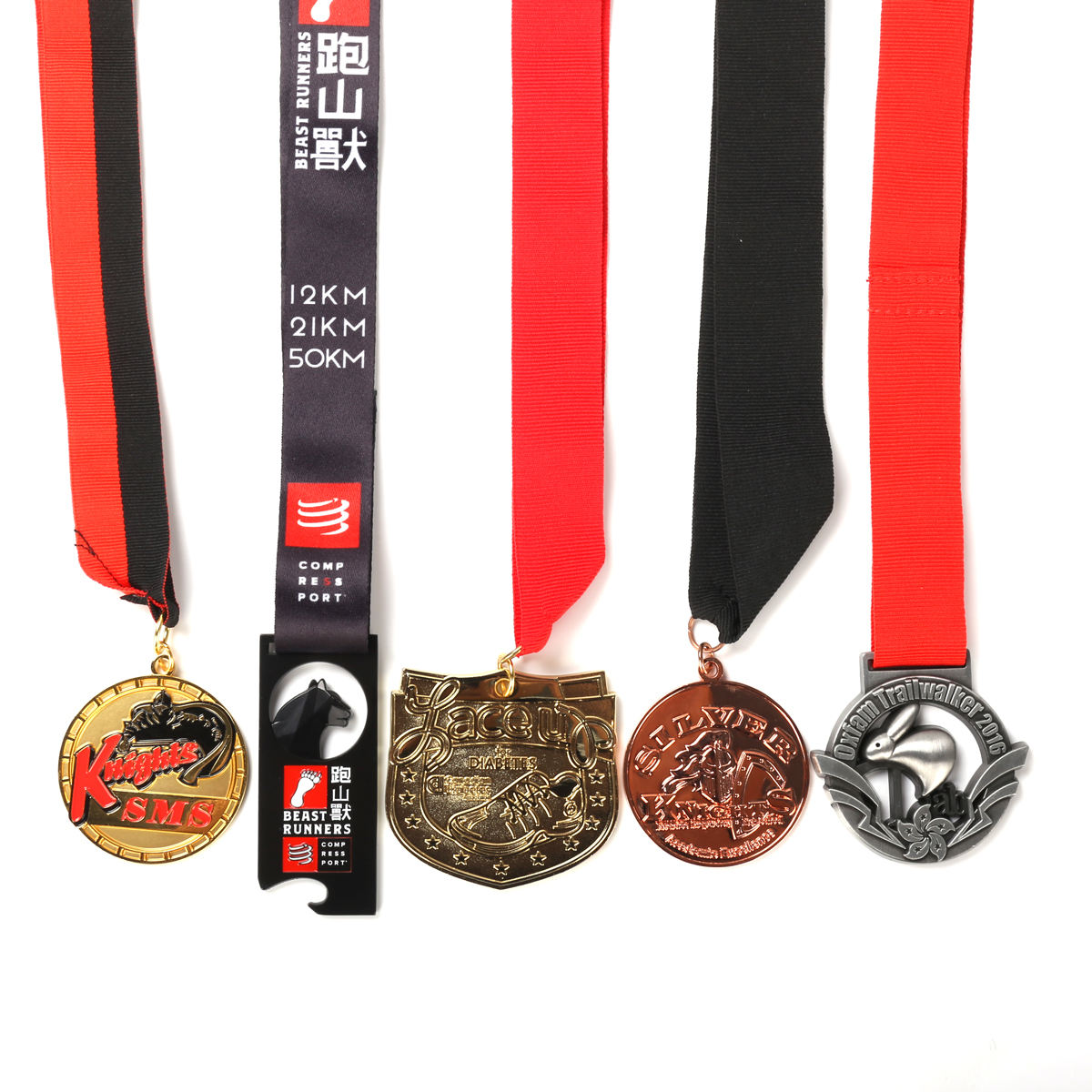 OEM Manufacture Custom Football Gold 3D Logo Pingat 5K Race Running Metal Anugerah Sukan Bola Sepak Tersuai Sesuaikan Pingat Dengan Reben