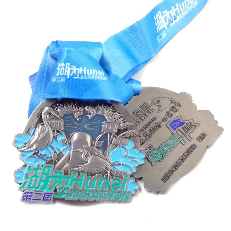 Zink Aloi Enamel Peringatan Sukan Marathon Larian Cenderamata Pingat Anugerah Logam Emas dengan Logo 3d