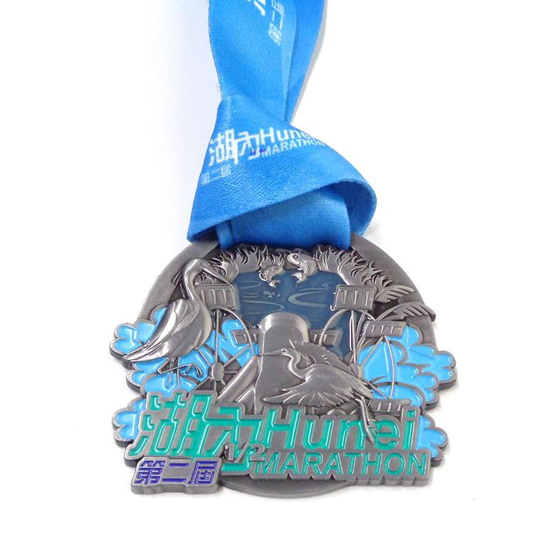 Zink Aloi Enamel Peringatan Sukan Marathon Larian Cenderamata Pingat Anugerah Logam Emas dengan Logo 3d