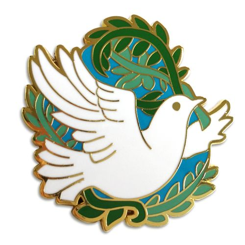 Pin Enamel Keras Logam Tersuai Pembuatan OEM Pin Lapel Dove Lembut