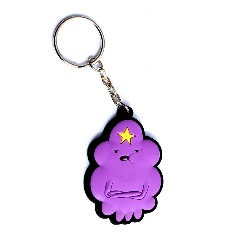 OEM Keychain Manufacture Logo 2D Custom Silicone Getah Keyring 3D Anime Comel Lembut PVC Keychain