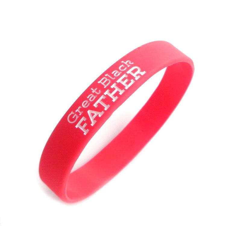 Gelang Getah Kitar Semula Bulat Merah Tersuai Gelang Silikon