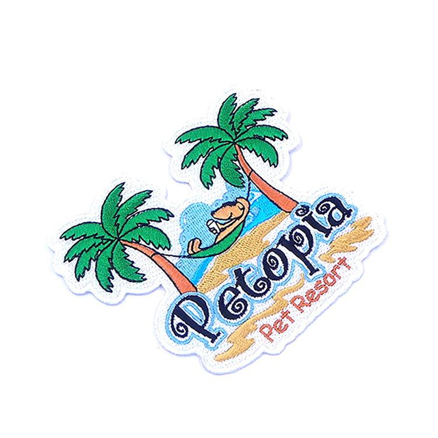 Tampalan Sulaman Tersuai Harga Murah Tampalan Heat Press untuk Tampalan Seragam Pakaian dengan Pakej Beg dalam Saiz Berbeza