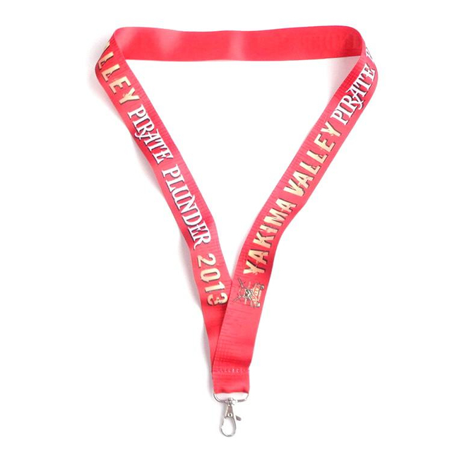 Lanyard Poliester Leher Bercetak Tersuai Promosi Zhongshan dengan Reka Bentuk Percuma Logo