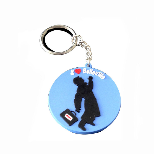 Rekaan Tersuai Berjenama 2d 3d Key Chain Pemegang Cincin Getah Soft PVC Keychain