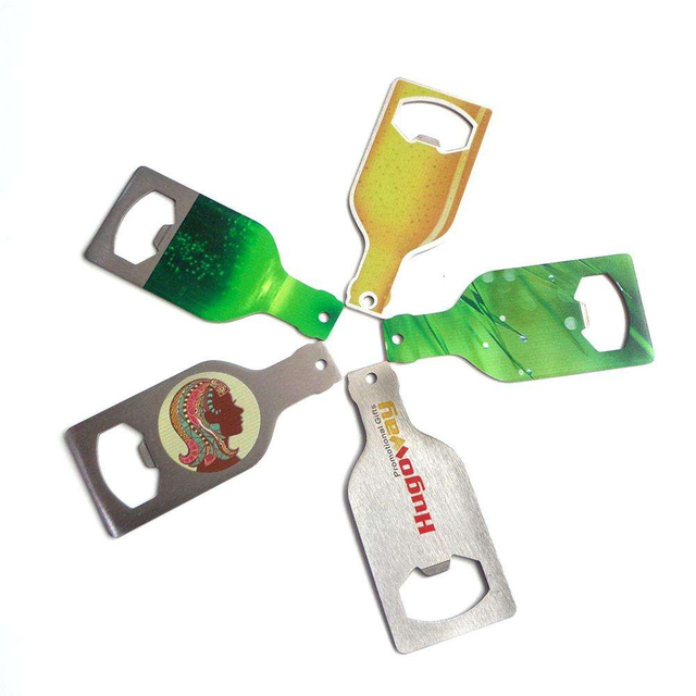 Oem Design Pembuka Botol Bir Bentuk Tersuai Pembuka Botol Keluli Tahan Karat Satu Sebelah Logo Tersuai