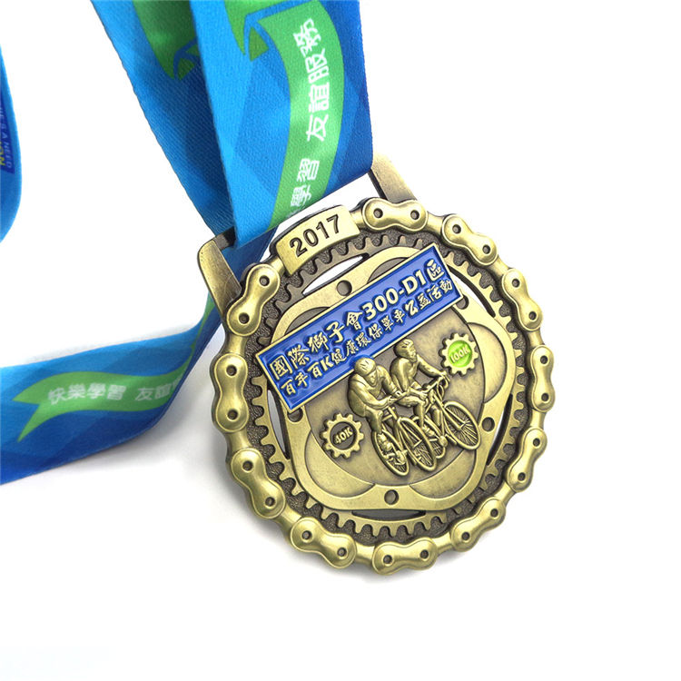 Reka Bentuk Pingat Sukan Anugerah Pengeluaran Kraf Logam Tersuai Anda Sendiri dengan Reben