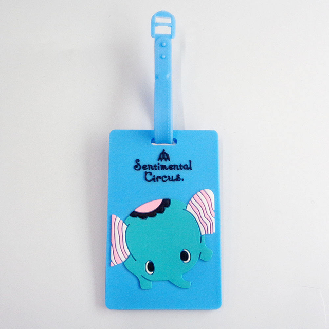 Teg Bagasi Kartun Bentuk Tersuai Rekaan Baharu 2023 Teg Bagasi Getah PVC Lembut