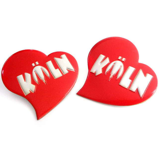 Borong 45Mm Inkjet 3D Printed Red Letter Heart Collar Lencana